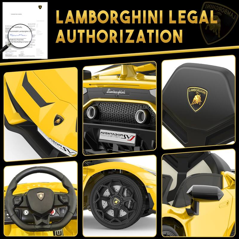 Ride On Car for Kids 12V Lamborghini Licensed Sports Car with Control