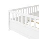 preview thumbnail 11 of 12, White Twin Size Pine Wood Floor Bed with Full-Length Guardrail and Door