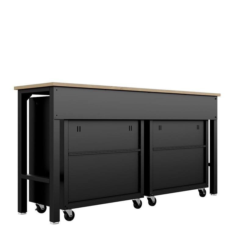 3-Piece Fortress Mobile Space-Saving Garage Cabinet and Worktable 2.0
