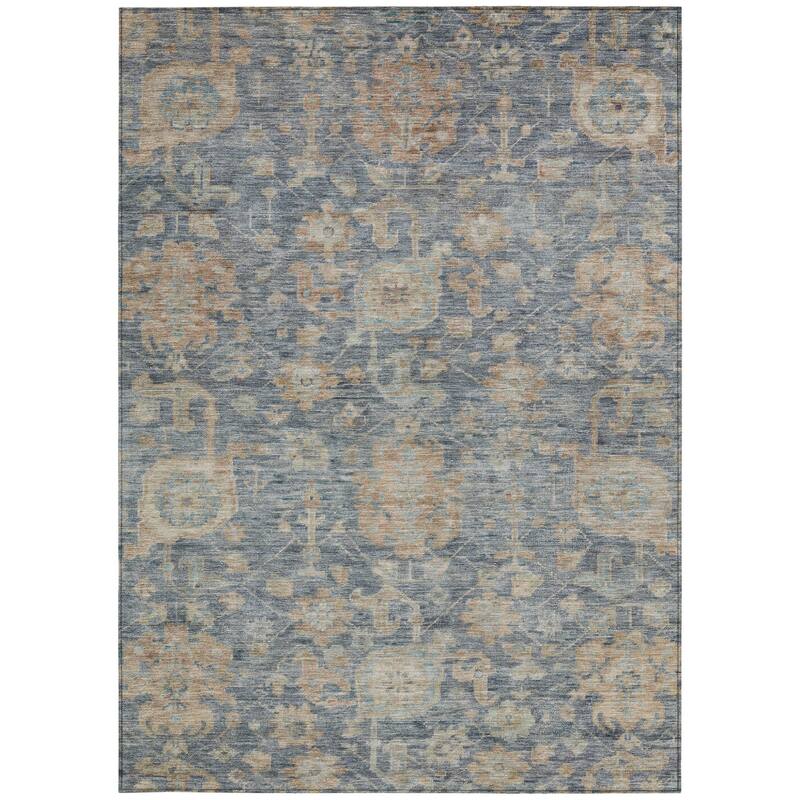 HomeRoots Damask Traditional Rectangle Outdoor Rug
