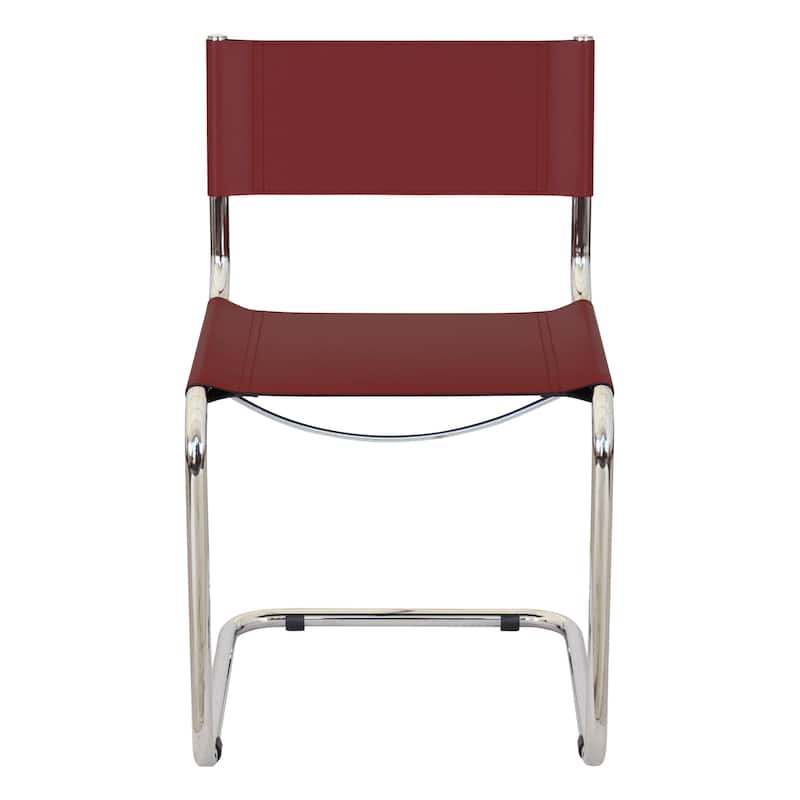 Breuer Chair Company Mart Stam Cantilever Side Chair w/ Chrome Frame (Various Bonded Leather Colors)