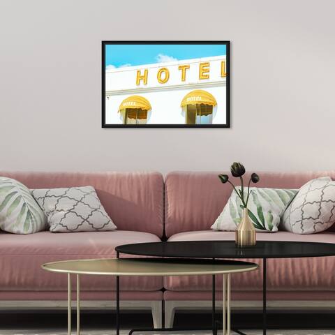 Oliver Gal 'Yellow Hotel Retro' Yellow Wall Art Canvas Print