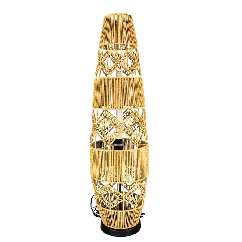 Vintage Vase Rattan Floor Lamp