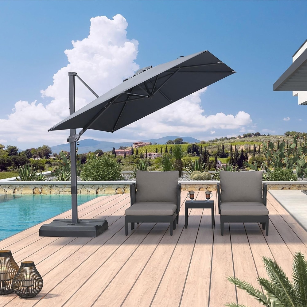 buy 7.5 ft patio umbrella Black Crank & Tilt Steel Round Outdoor Patio Umbrella, 7.5'