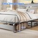 preview thumbnail 3 of 5, Queen Size Platform Bed Frame with Headboard, Metal Bed with Charging Station, Heavy Duty Bed Frame with LED, Silver