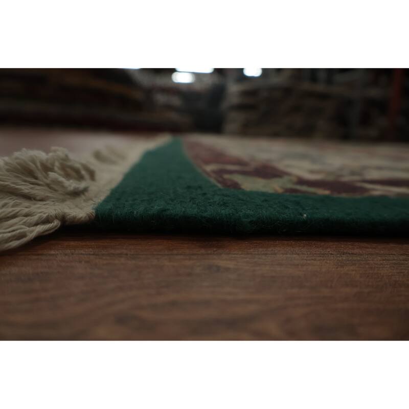 Hand Knotted Oriental 100% Wool Carpet Traditional Medallion Green Sumak Area Rug - 9' 10'' X 8' 0''