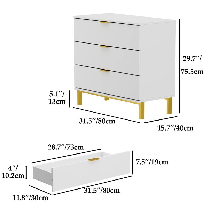 3-Drawer Dresser for Displaying & storage