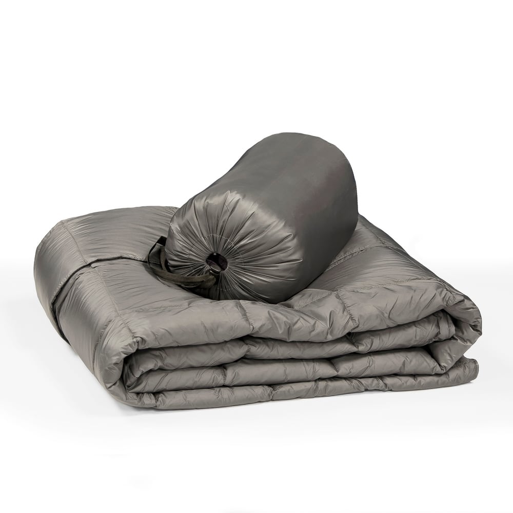 Packable Oversized Down Throw With Slumber Pouch