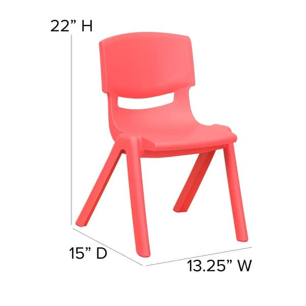 dimension image slide 1 of 4, 4 Pack Plastic Stack School Chair with 12" Seat Height - Kids Chair