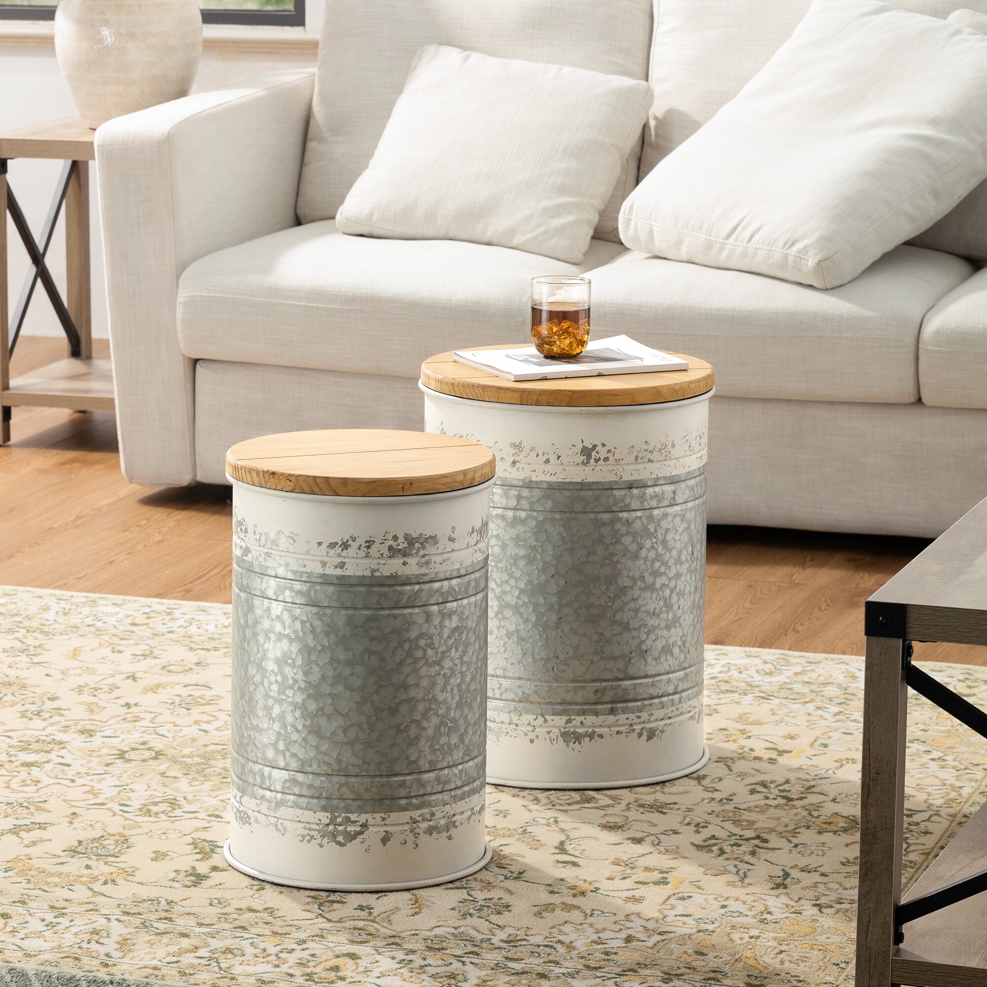 Galvanized accent deals table