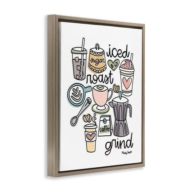 Stupell Various Coffee Types Trend Framed Floater Canvas Wall Art Design By Mandy Ford Art + Illustration