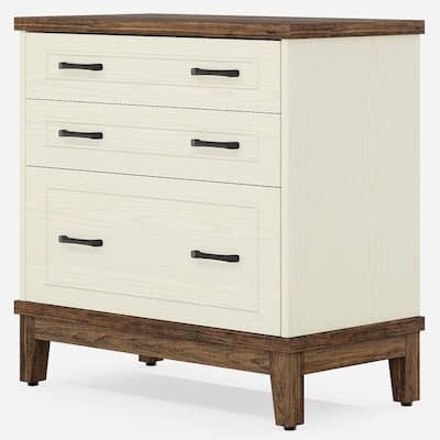 Wood 3-Drawer Filing Cabinet Printer Stand Office