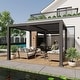preview thumbnail 31 of 74, PURPLE LEAF Outdoor Louvered Pergola with Adjustable Metal Roof for Patio Pergola 10' x 10' - Grey