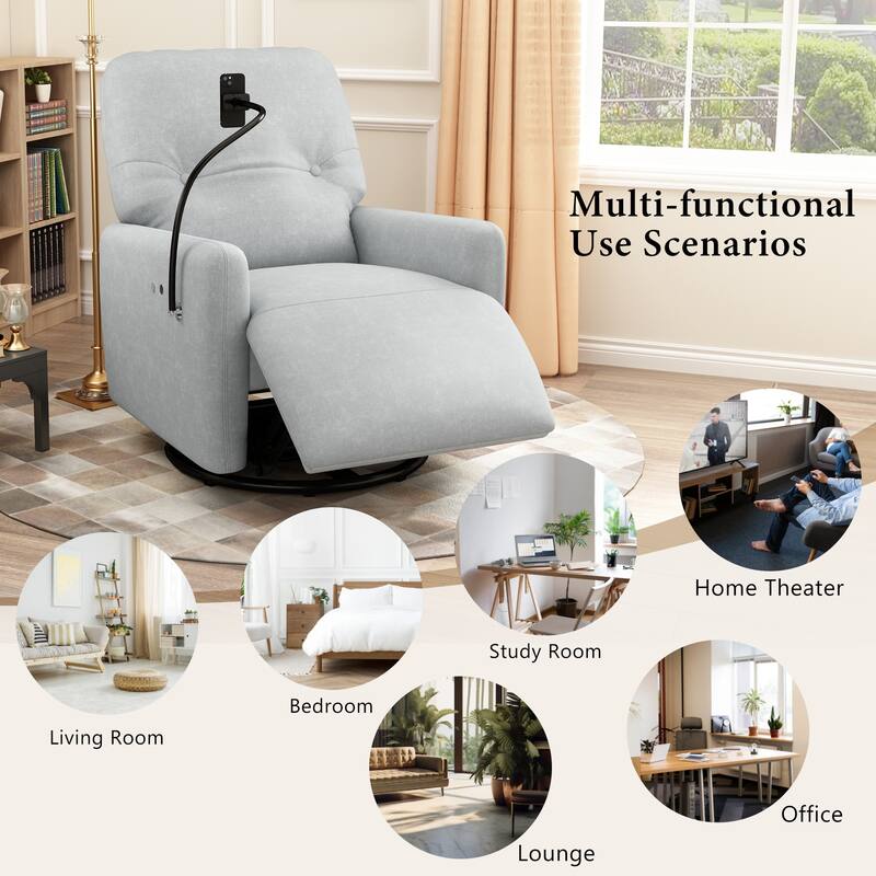 MERAX 270 Degree Swivel Electric Recliner Rocking Motion Recliner