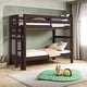 preview thumbnail 20 of 26, Taylor & Olive Trillium Tall Twin over Twin Bunk Bed with End Ladder Dark Cherry