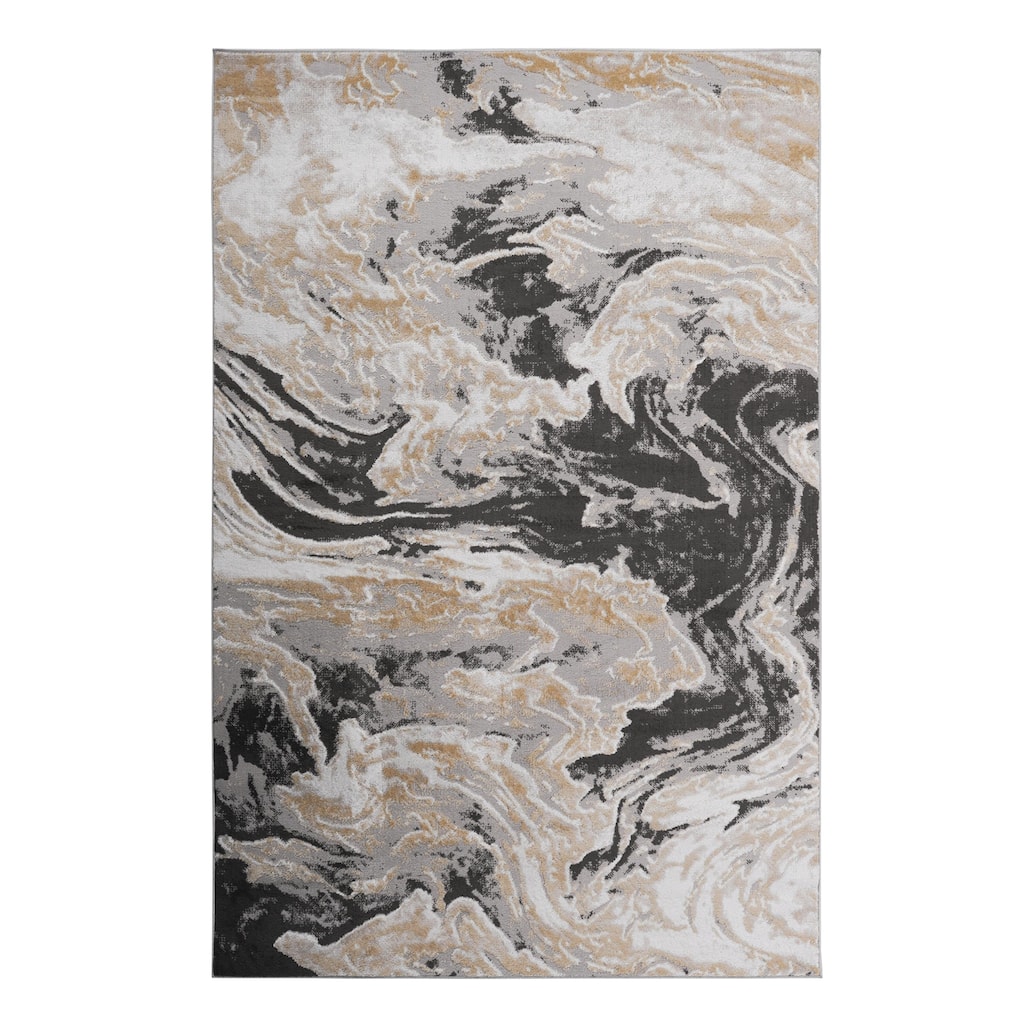 LOOM & LUXE Collection Grey/Abstract Non-Shedding Area Rug