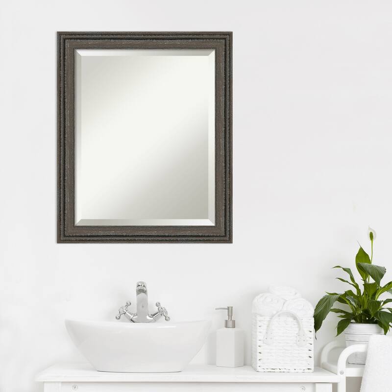 Upcycled Beveled Wood Framed Bathroom Vanity Wall Mirror