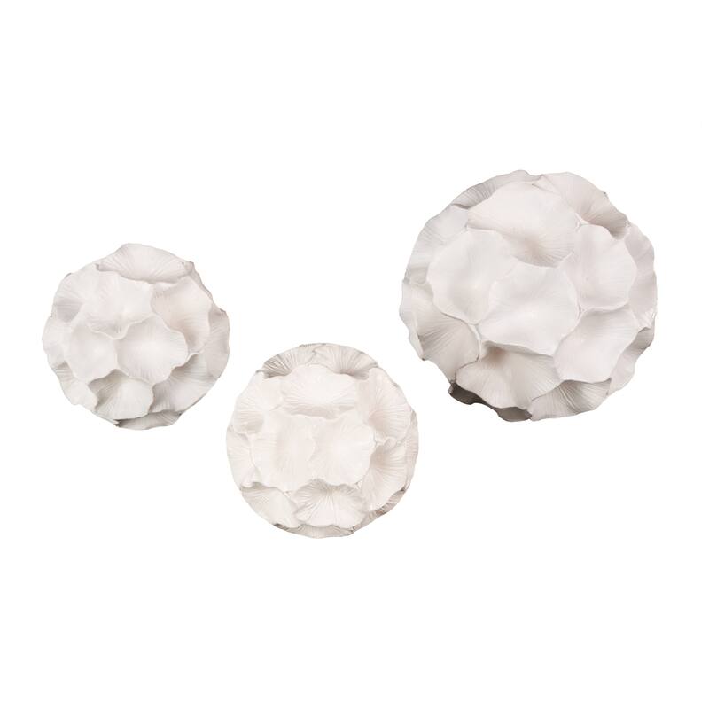 Gold or White Resin Decorative Orbs & Vase Filler with Varying Sizes (Set of 3)