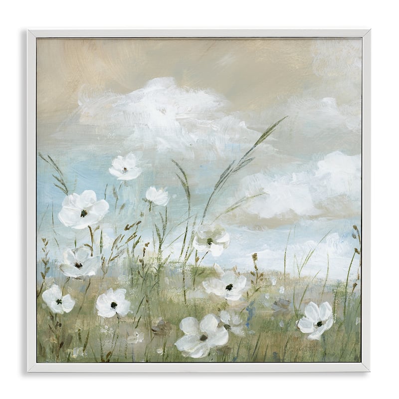 Stupell Clouds Beyond Meadow Framed Giclee Art Design By Nan - 17 x 17 - White