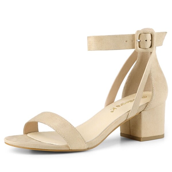 allegra k women's chunky heel ankle strap sandals