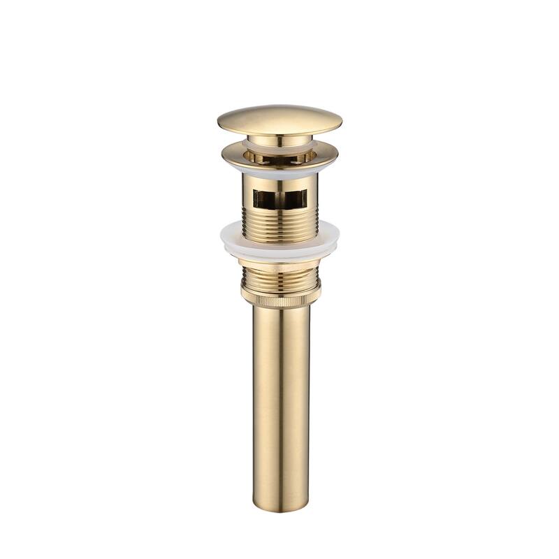 Stainless Steel Pop-Up Sink Drain with Silicone Gasket Easy Install Water Stopper for Bathroom Kitchen - 2.56" x 3.54" - Gold