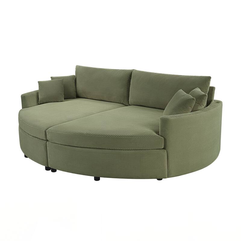 102.3" Sofa Bed Upholstered Sofa Couch with Deep Seat and USB Ports for Living Room