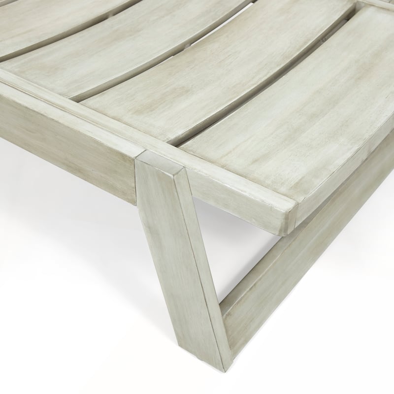 Adjustable Acacia Wood Chaise Lounge with Slat Paneling Outdoor