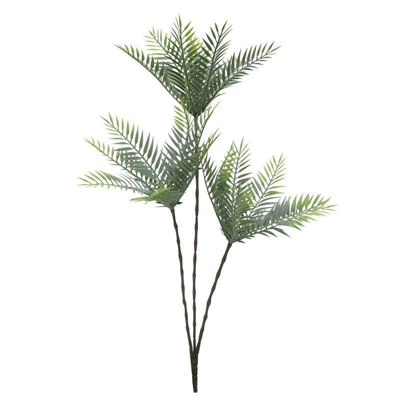 Frosted Green Artificial Coconut Palm Leaf Stem Tropical Plant Greenery Foliage Spray 23in - 23" L x 14" W x 10" DP