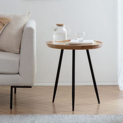 MH London Chervey Natural Mango Wood Living Room End Table