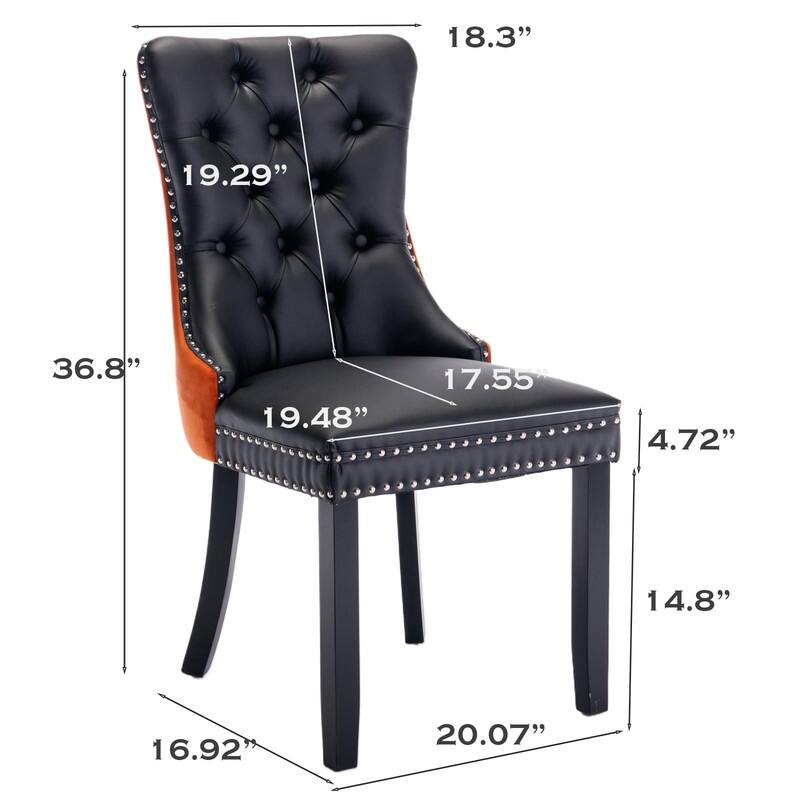 Tufted Naliheads Solid Wood Upholstered Dining Chairs Set of 6