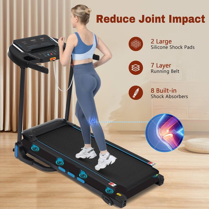3.5HP Hydraulic System Auto Foldable Treadmill with Incline,10MPH 350Lbs Weight Capacity Electric Treadmills