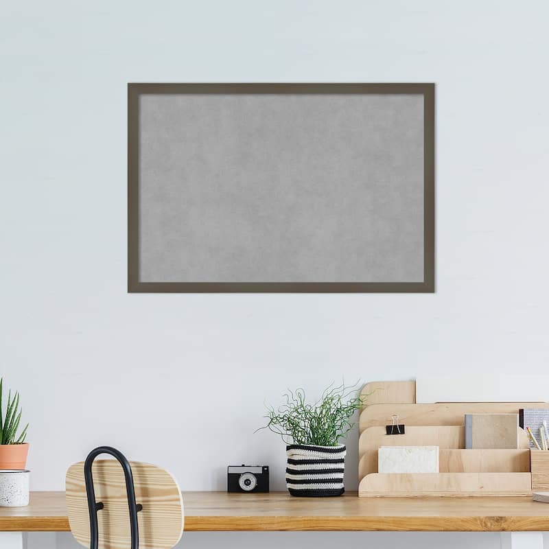 Amanti Art Svelte Clay Grey Framed Magnetic Board