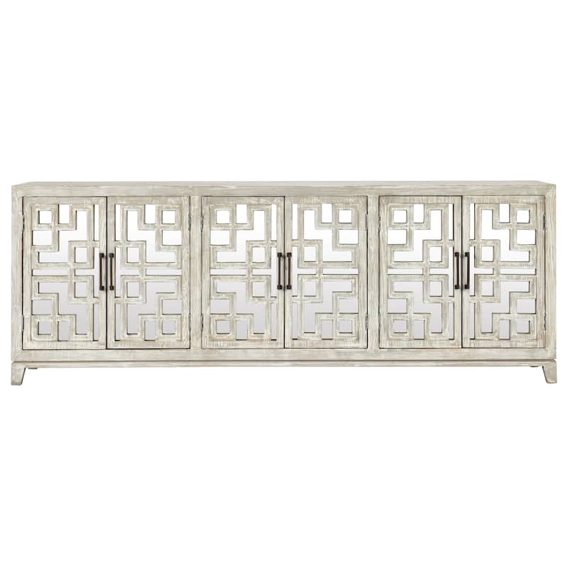 Classic Home Arley 6-Door Ivory Sideboard Buffet - 98Wx18Dx36H