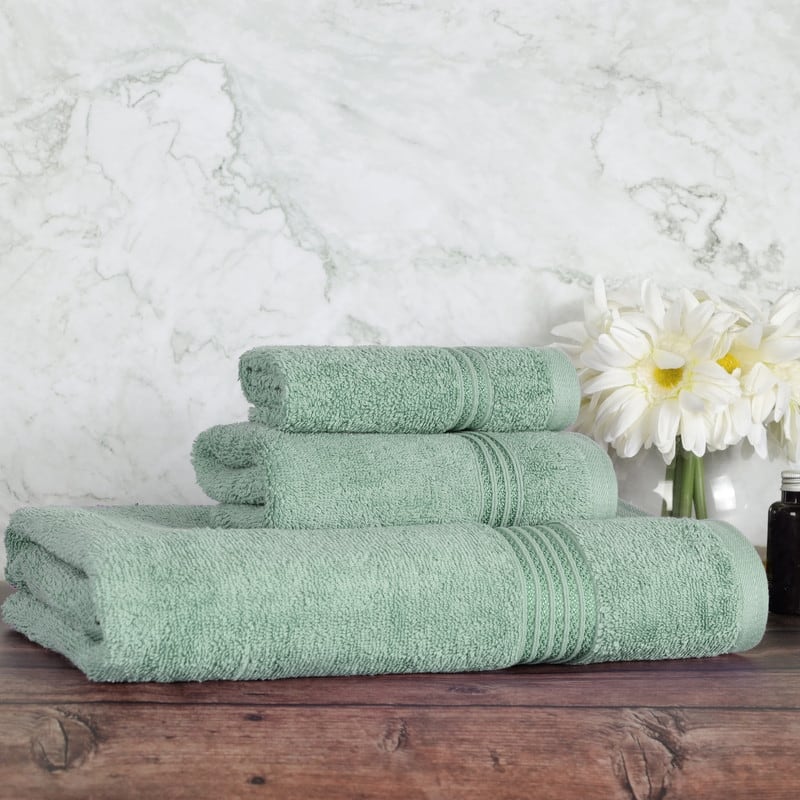 Blue Nile Mills Ibiza Egyptian Cotton 3 Piece Towel Set - Sage