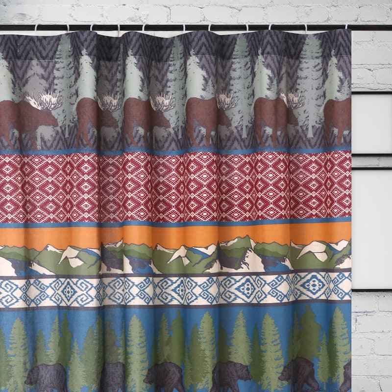 Greenland Home Fashions Black Bear Lodge Shower Curtain