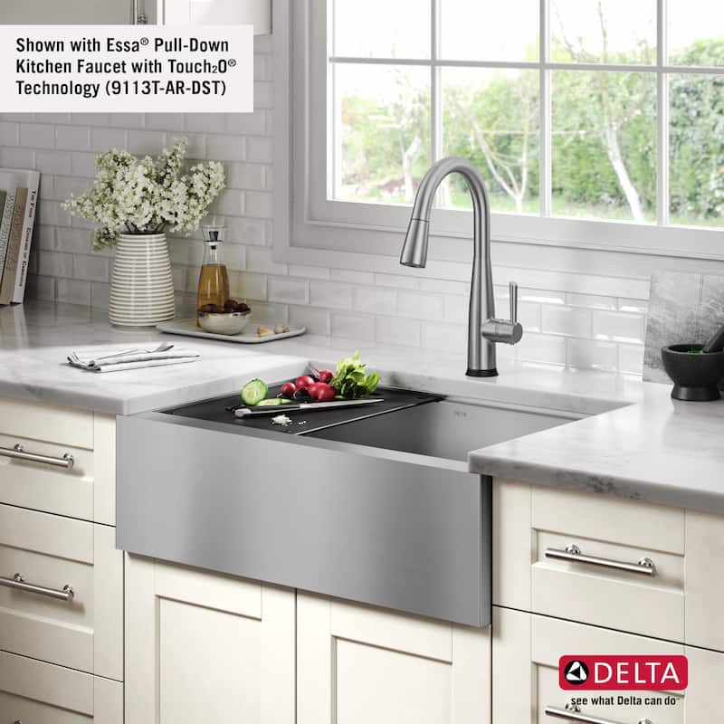Delta 95C9031-30S Rivet 30” Workstation Farmhouse Apron Front Kitchen