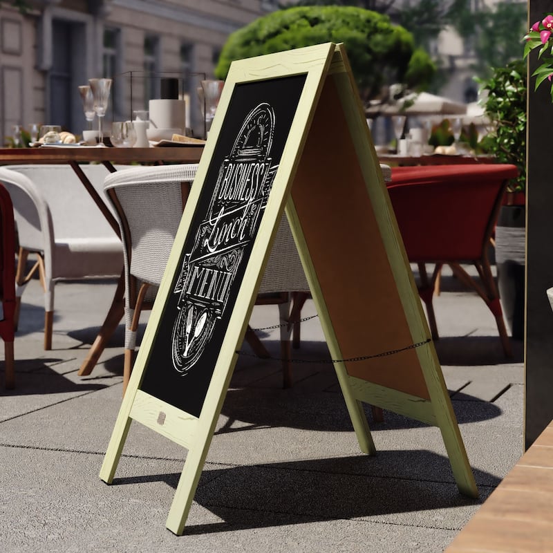 Wood A-Frame Magnetic Chalkboard Set-Markers, Stencils, and Magnets