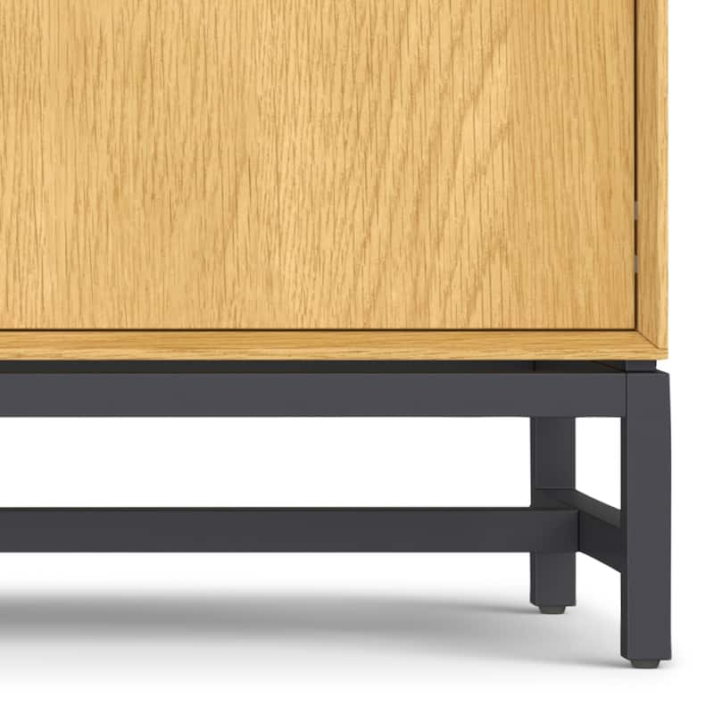 Simpli Home Banting SOLID HARDWOOD & Metal 58x18" Rectangle Modern 3 Door Sideboard Buffet - 18" D x 58" W x 36" H