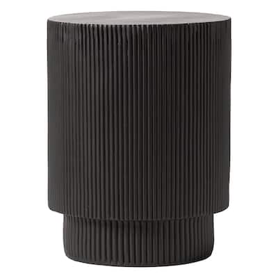 Eden 14-Inch Wide Round Side Table in Fiberstone Accent End Table for Indoor and Outdoor