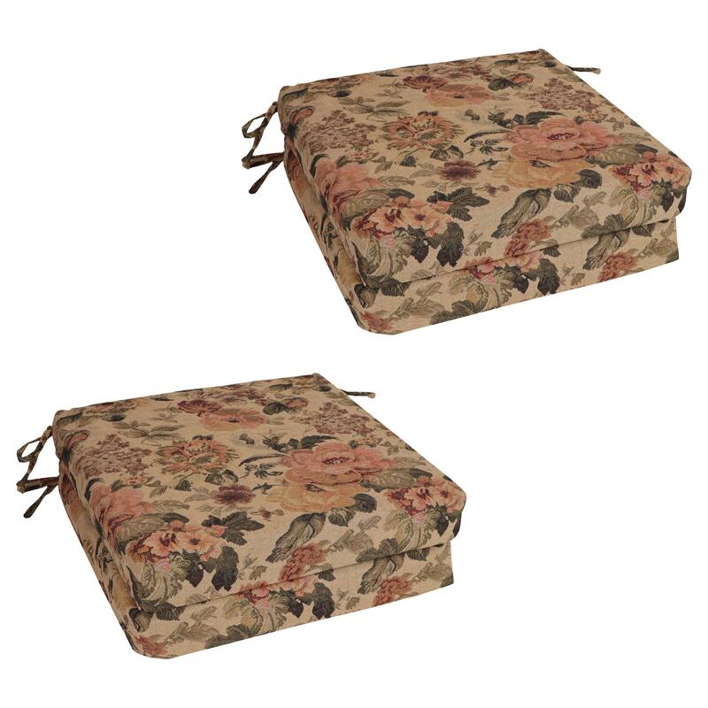 20-inch by 19-inch Tapestry Chair Cushion (Multiple Patterns, Set of 1,2, or 4) - 20 x 19 - Hawthorne - Set of 4