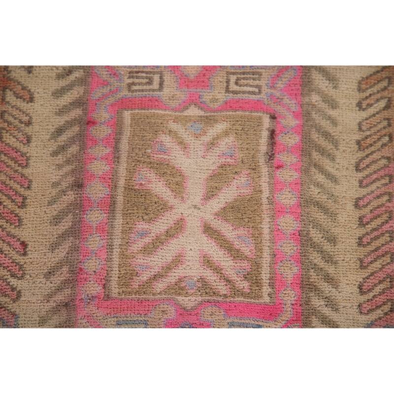 Tribal Meshkin Persian Vintage Runner Rug Handmade Wool Carpet - 3'8" x 10'9"