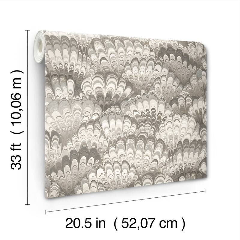 A-Street Prints Octavia Neutral Marbled Ink Wallpaper