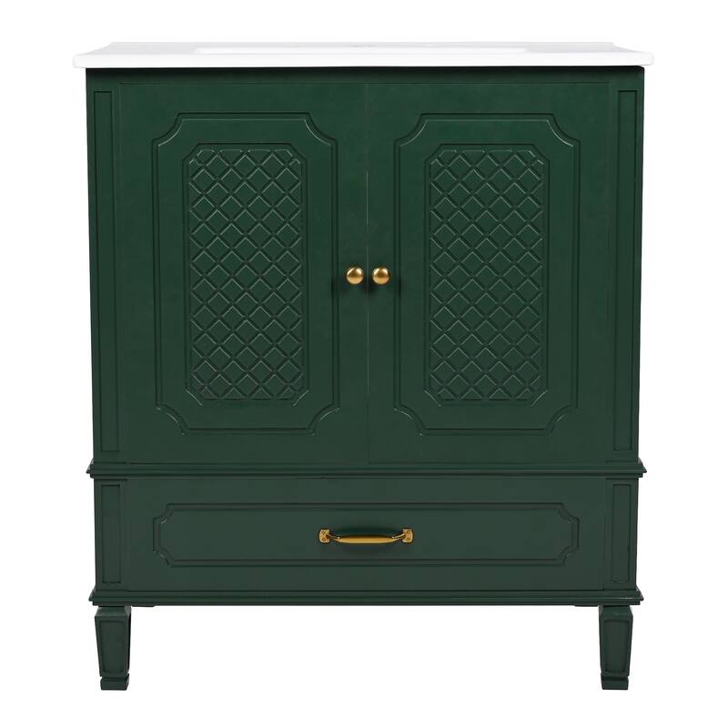 Bathroom Vanity with Sink Vintage Style,Multi-functional Storage Space