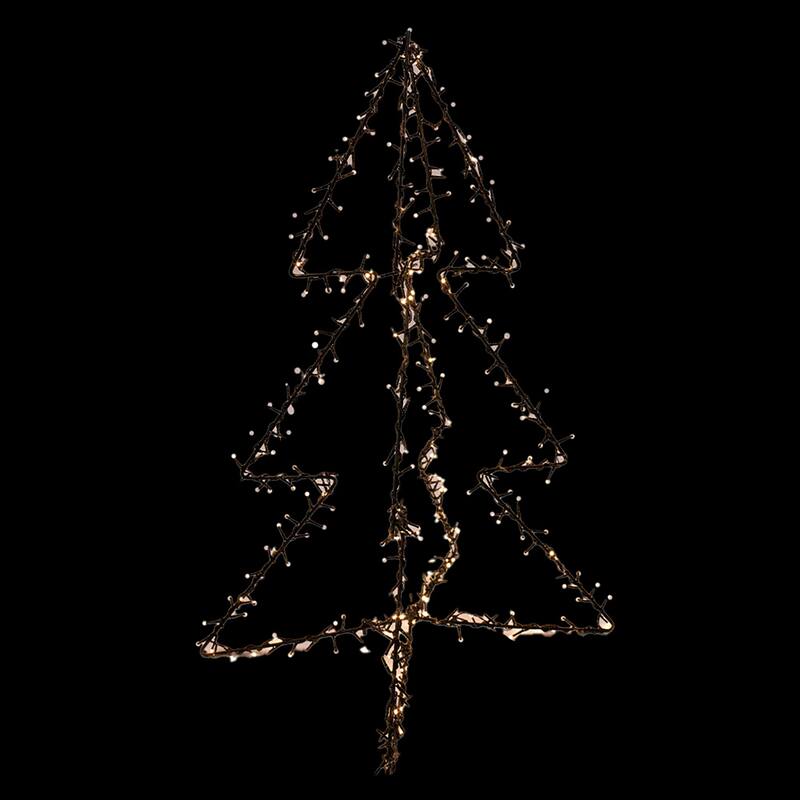 Christmas 3 ft. 3D LED Light Metal Tree Figure with Flashing Effect