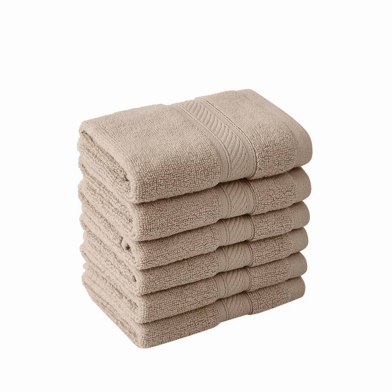 Royal Velvet Regal Plush Towel Collection - 6 Hand Towels - Beige