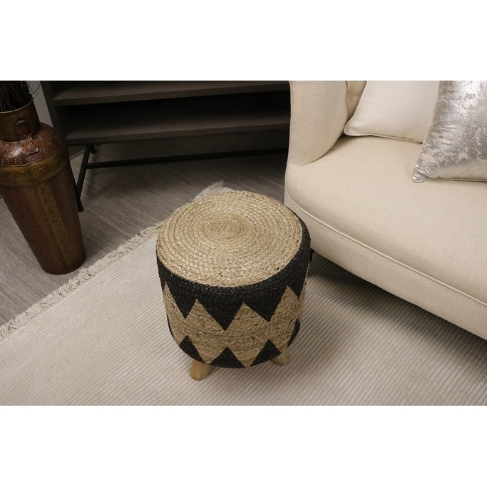Home&Manor Morzine Jute Round Stool