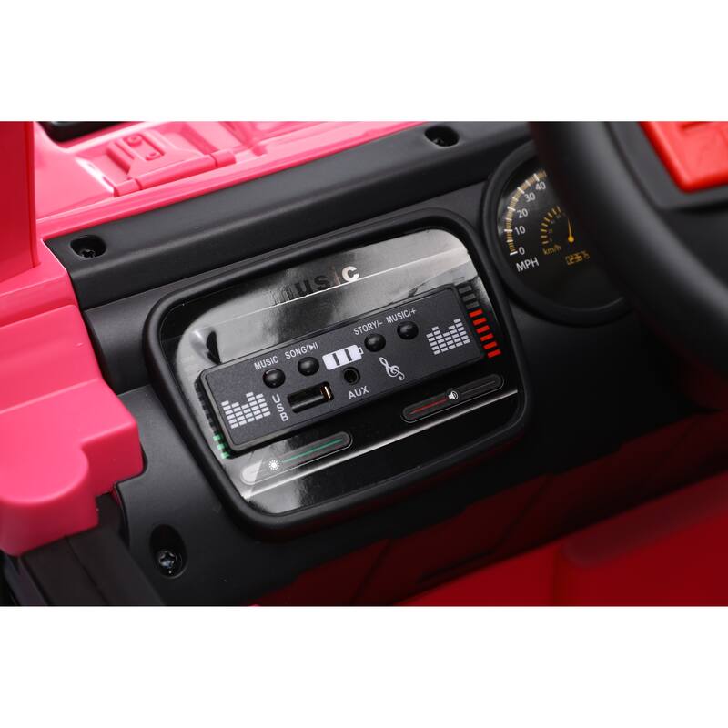 12V Kids Electric Off-Road Car with Remote Control, Pink Ride on Car Battery Powered Electric Car with LED Lights