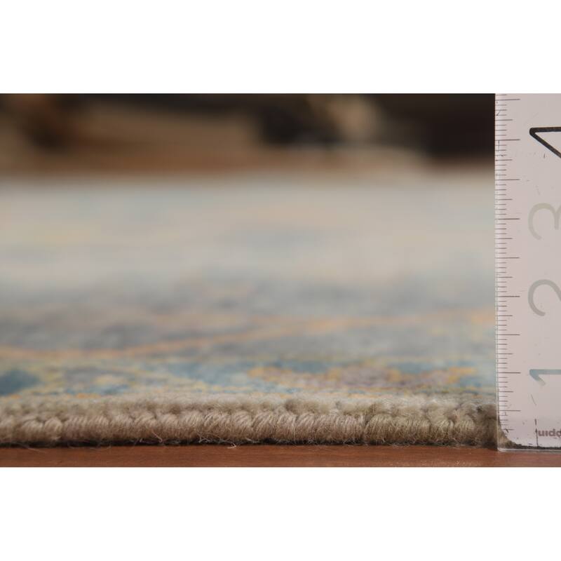All-Over Floral Oushak Oriental Area Rug Hand-Knotted Wool Carpet - 8'10" x 11'9"