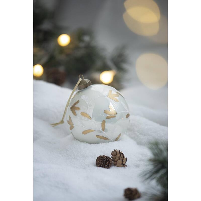 D3.9" Christmas Ball Ornaments, Glass Decorative Hanging Ball Christmas Tree Ornaments for Holiday Decorations, Set of 6
