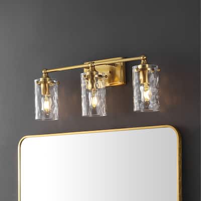 SAFAVIEH Lighting Johari 3-light 24-inch Glass Shade Wall Sconce (LED Bulbs Included) - 23.5 in. W x 6 in. D x 9 in. H